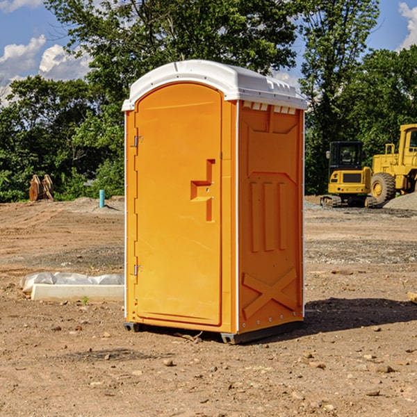 how often are the porta potties cleaned and serviced during a rental period in Rushville